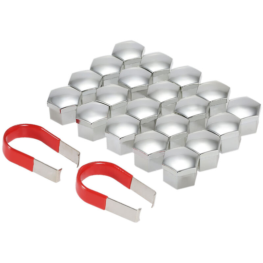 Universal 17mm Car Wheel Chrome Plastic Nut Cover Bolt Cap (silver-17 mm)