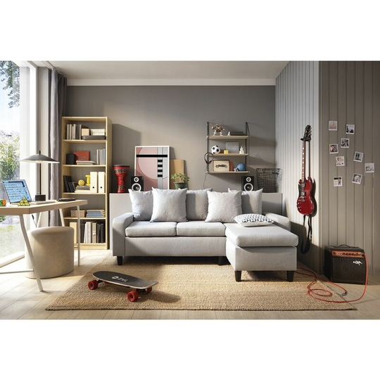 Napoli Corner Right - Light Grey Sofa - color Light Grey - Light Grey