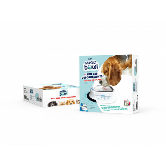 Pet bowl - MAGIC BOWLâ„¢ - for dogs and cats - White - Adult - Anti spill 1.5L