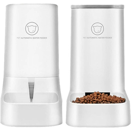 Automatic Cat Dog Dry Food Water Dispenser pp Plastic Fountain Feeders & Drinkers Cat/Dog Accessories (Feed/Water Bowl)