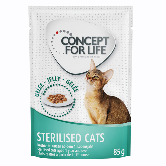 48 x 85g Concept for Life Wet Cat Food - Special Price!* - Sterilised Cats - in Jelly