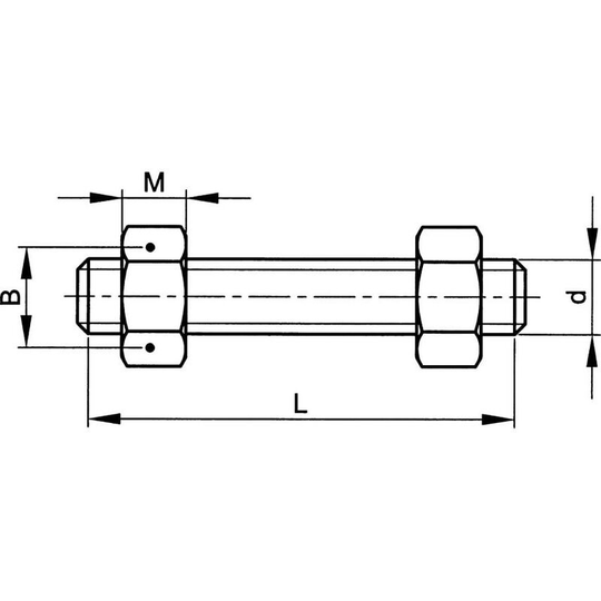 5/8 unc x 100 (4) Studbolt & 2 Nuts A193 (GR-B7/2H) - Qualfast