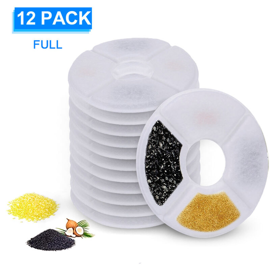 Cat Water Fountain Filters Replacement Filters for Flower Fountain Cat Water Fountain, 12pcs - 12pcs