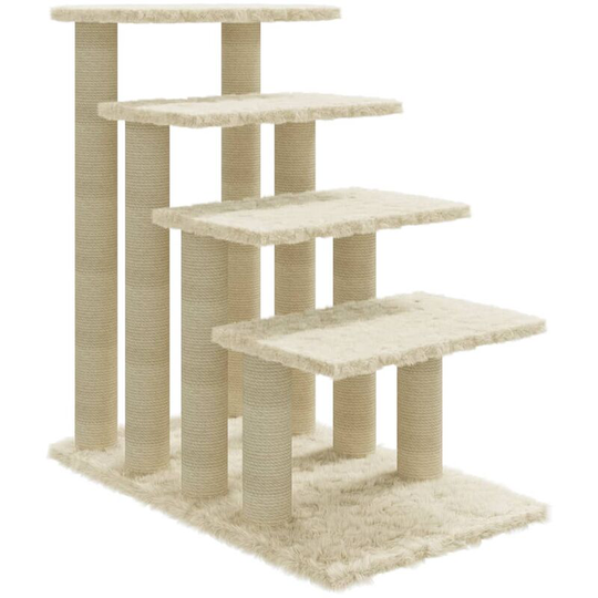Cat Tree with Sisal Scratching Posts Cream 63 cm Vidaxl Cream