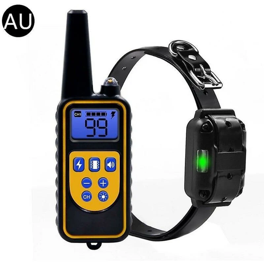 Electric Dog Training Collar 800m Pet Remote Control Waterproof Rechargeable (au)