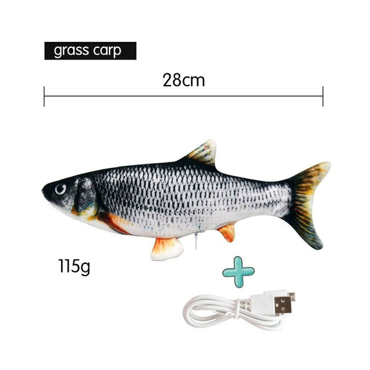 ( Grass Carp ) Electric Fish Wagging Moving Interactive Pet Toy