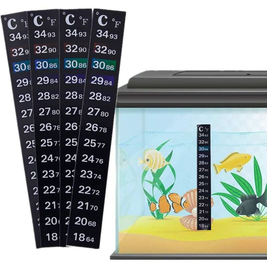 Thermometer Strip, 5 PCS Fish Tank Thermometer Change Color Water Temperature, 2 Temperature Readings, 3 Color Marks for Aquarium Tank