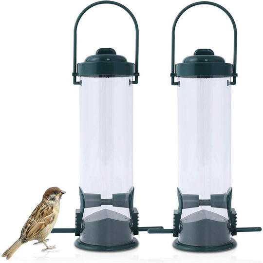 Pieces Outdoor Bird Feeder, Bird Feeder, Hanging Bird Feeder with Lid, Waterproof Seed Feeders for Wild Birds Outdoors Garden