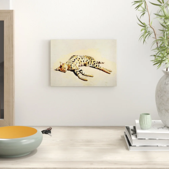 Vintage Serval Cat by Harry Johnston Painting Print