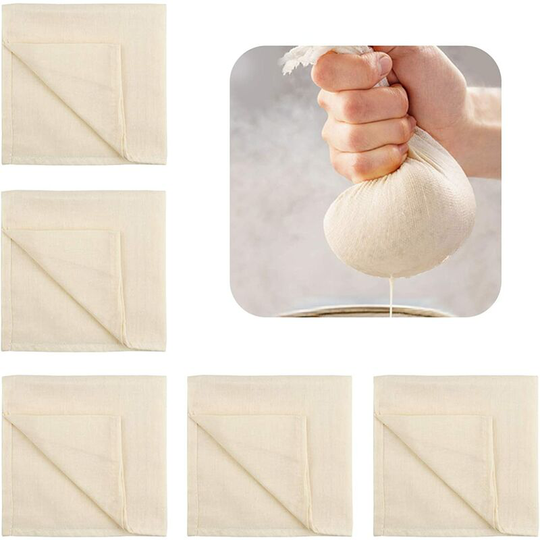 Deckon - Cheesecloth Cloth, 5 Pcs Cotton Filter Cloth for Cooking Butter Vegetables Milk and Nuts, Unbleached Microfiber Cloth Cheesecloth (50 * 50cm)