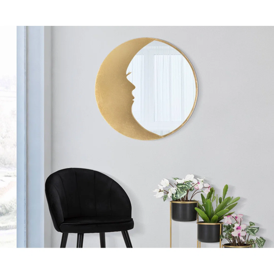 Wisser Round Metal Framed Wall Mounted Accent Mirror in Gold