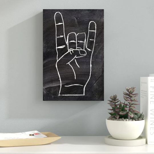 'Rock On' Drawing Print on Canvas