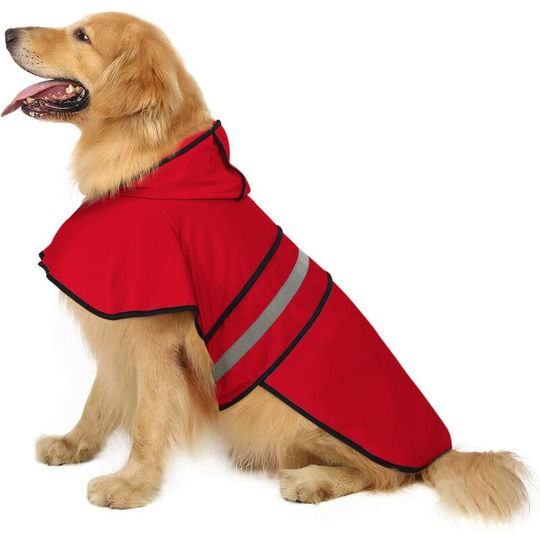 Hooded Dog Raincoat Slicker Poncho for 53-72 Pound Dogs Pet Raincoat Dog Clothes Large Warm Dog Poncho