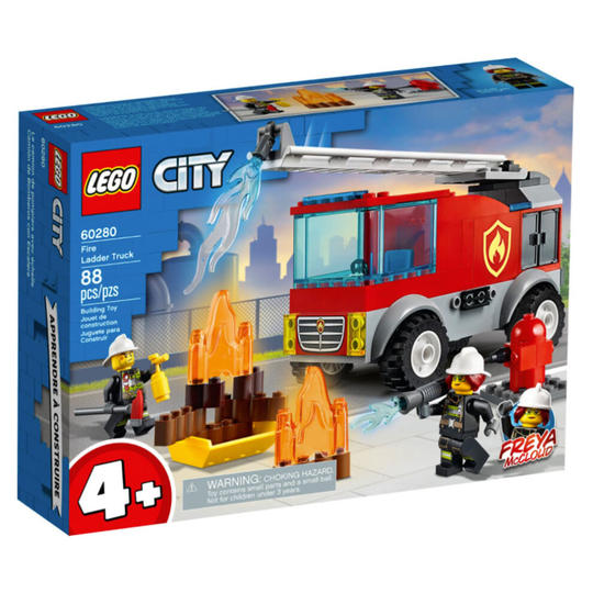 LEGO 60280 City Fire Ladder Truck Toy for 4+ Years Old Boys and Girls with Fire Engine and Firefighter Minifigure