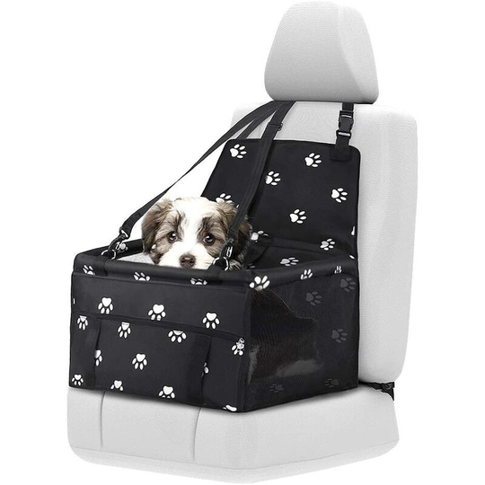 Litzee - Dog Car Seat, Dog Car Seats for Small Dogs, Portable Pet Booster Car Seat Waterproof & Foldable Puppy Car Seat with Seat Belt Suitable for