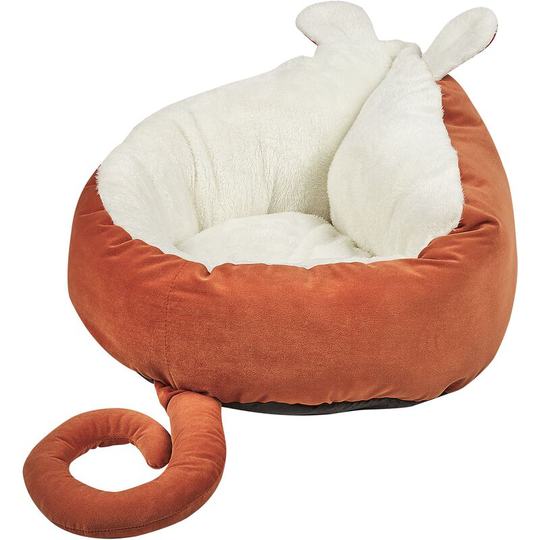 Fabric Dog and Cat Bed Orange Mouse Shape Hassa Traditional Style Children Room - Orange