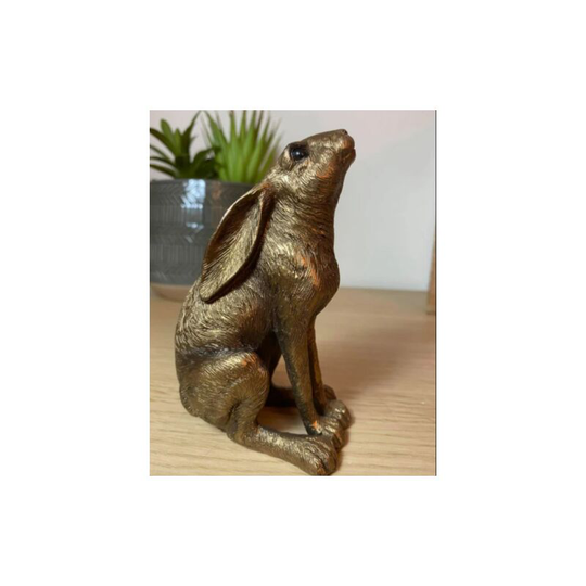 Unique-home-furniture - Bronze Hare Ornament Vintage Style Rabbit Sculpture Small Figurine Statue Decor