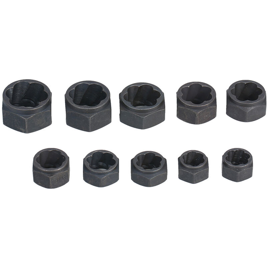 11Pcs Impact Bolt Nut Remover Set Nut Extractor Twist Socket 9-19MM Locking Wheel Metric Bolt Remover Tool Set,model:Black