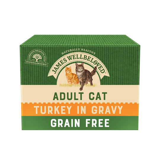 James Wellbeloved Adult Cat Pouches - Turkey - Saver Pack: 48 x 85g
