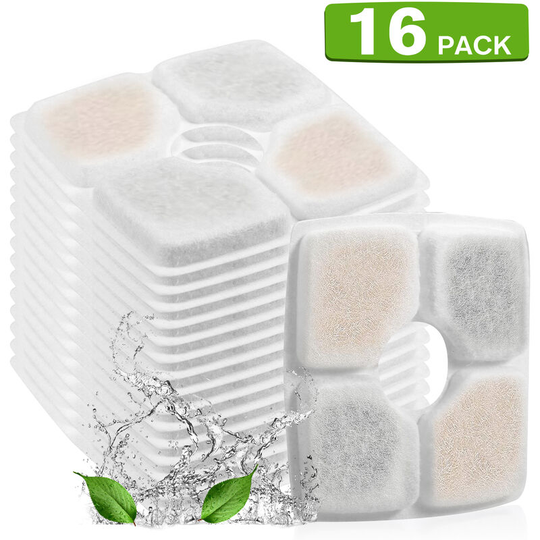 Superseller - Cat Water Fountain Filters Replacement Filters for 84oz/2.5L Square Filter Space Automatic Pet Water Fountain Keep Pets Healthy, 16pcs