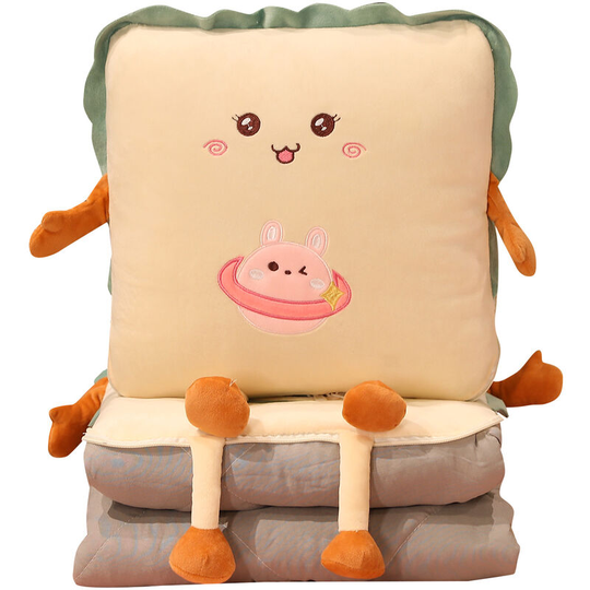 Lifcausal - 2-in-1 Blanket Pillow Folding Blanket Extend Throw Pillows for Home Office Car Safa (Pink Rabbit-45X45cm)