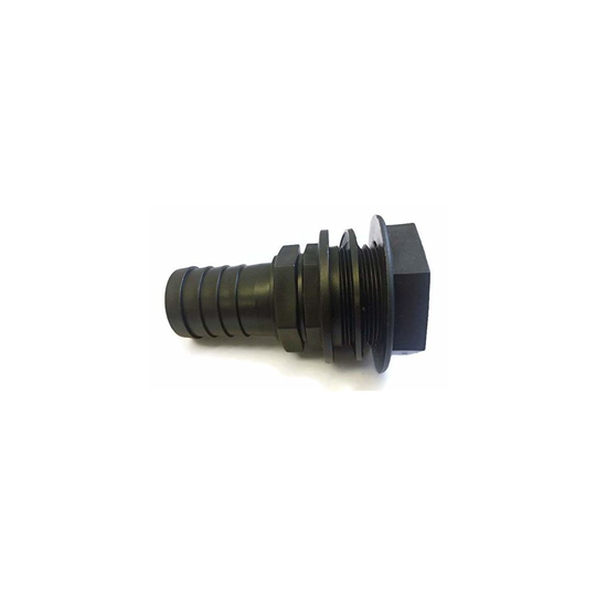 (2" BSP x 52mm Hose ID) High Quality Large Flang Water Butt Male PP Hose Adaptor With Seal And Back Nut