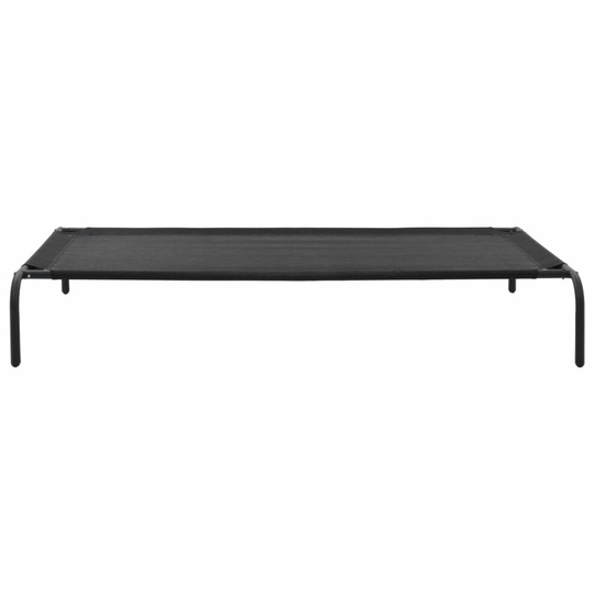 vidaXL Elevated Dog Bed Black XL Textilene Puppy Breathable Sleeping Basket