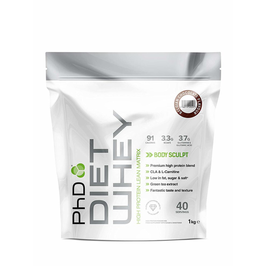 PhD Nutrition Diet Whey Protein Powder, 1 kg - Belgian Chocolate