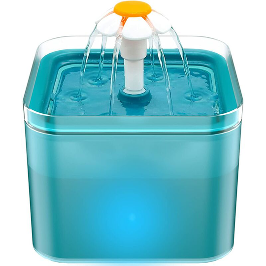 Thsinde - Cat Water Fountain, Ultra Quiet Cat Water Dispenser, Cat Water Dispenser with led Light, 2L Cat Fountain, with Activated Carbon Filter and