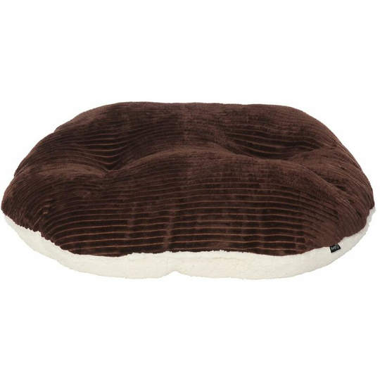 Bunty Oval Dog Pet Puppy Cat Bed Fleece Round Cushion Hard Wicker Basket Insert - Brown - Small