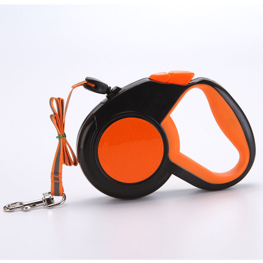 Perle Raregb - Retractable dog leash, dog leash with nylon strap, ergonomic handle (5 meters)