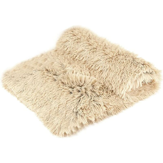 Fluffy Plush Dog Blankets Double Sided Cat Mats Soft Warm Washable Liner Pet Dog Sofa Bed - Beige m: 54 * 78cm