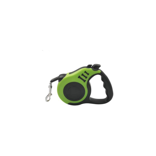 Leash for Retractable Dogs of All Sizes, 8 m Resistant Cord, with Buttons for Blocking and Rewinding - green