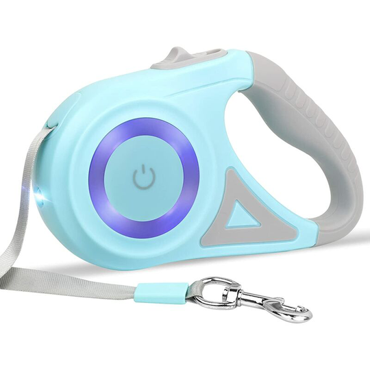 Retractable dog leash, with lightweight non-slip handle, one button brake and anti-tangle lock, suitable for small and medium dog leashes