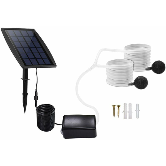 Monly - Solar Water Pump Oxygen Aerator Fountain, Solar Pond Aerator, Fish Tank Solar Oxygen Pump, Aquarium Oxygen Aerator Pond Pipe Air Bubble Stone