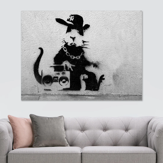 Rat Rapper Art Print on Canvas