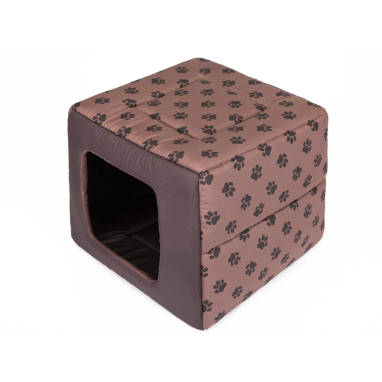 Sheffer Hooded Dog Bed in Light Brown
