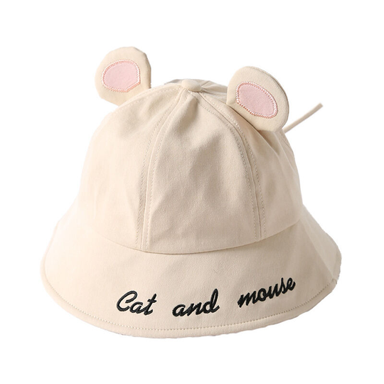 Cute mouse tail casual bucket hat fashion, sweet and cute