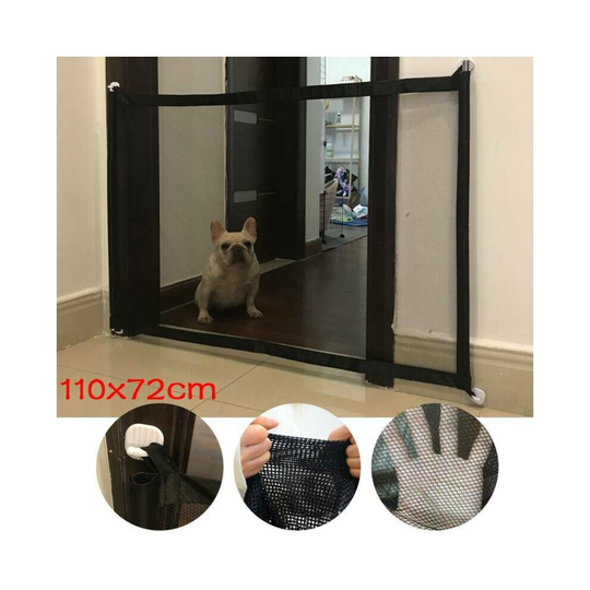 Retractable Magic Mesh Pet Dog Cat Gate Safe Net Guard Fence Enclosure