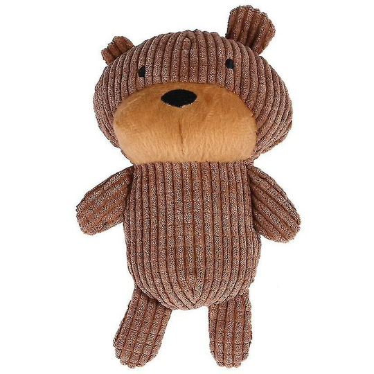 Pet Dog Toys Soft Plush Puppies Bite Resistant Toys Small/large Dog Chew Whistle Toys Interactive Pets (brown) - Thsinde