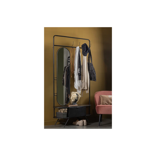 Rink Coatrack Rotating Mirror Metal Black