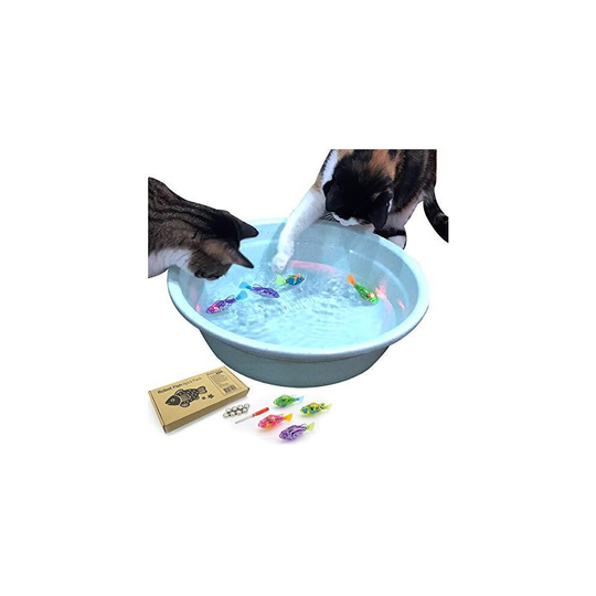 BlackHole Litter Mat Interactive Swimming Robot Fish Toy for Cat/Dog with LED Light (4 pcs), Cat & Dog Toy to Stimulate Your Pet's Hunter Instincts