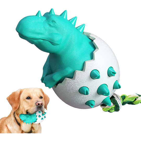 MoreJoy Dog Chew Toys, Puppy Toothbrush Clean Teeth Durable Dinosaur Egg Molar Stick Toys, for Aggressive Chewers Small Medium...