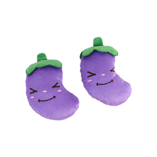 Foodie Faces Eggplant Plush Dog Toy
