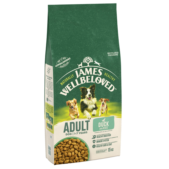 20kg/24kg James Wellbeloved Dry Dog Food - Adult Duck & Rice (24kg)