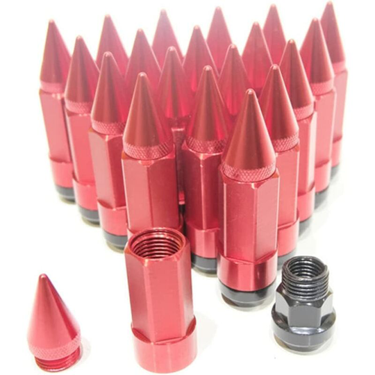 Automobile Lightweight Forging 6065 Aluminum Color Conical Head Iron Nut Three In One Hub Refitting Rivet Nut (Color : Red, Size : M12x1.25)