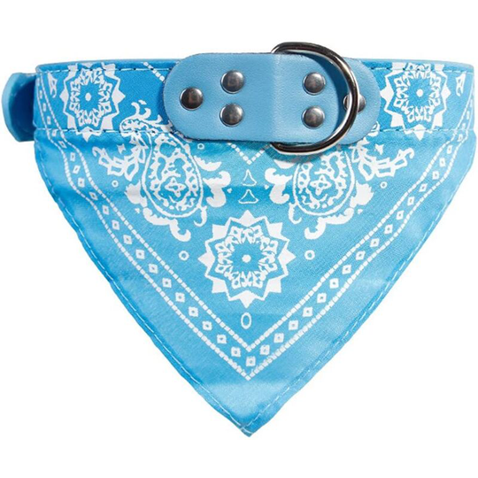 Bandana Dog Scarf Triangle Scarf Adjustable Collar Paisley Pattern Collar for Puppy Cat Pets (Light Blue, xl)