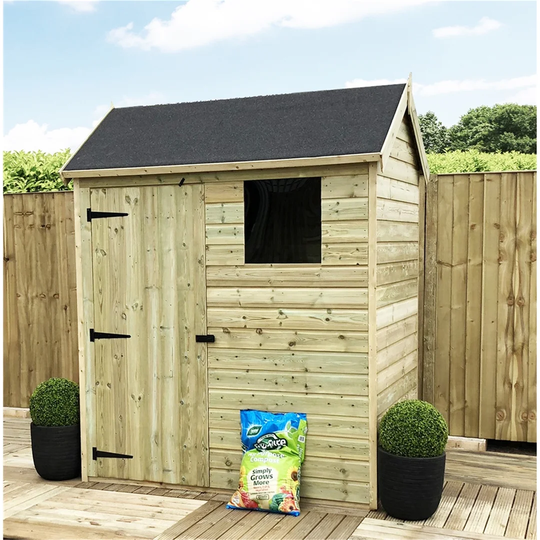 Quattro 7 ft. W x 4 ft. D Solid Wood Garden Shed