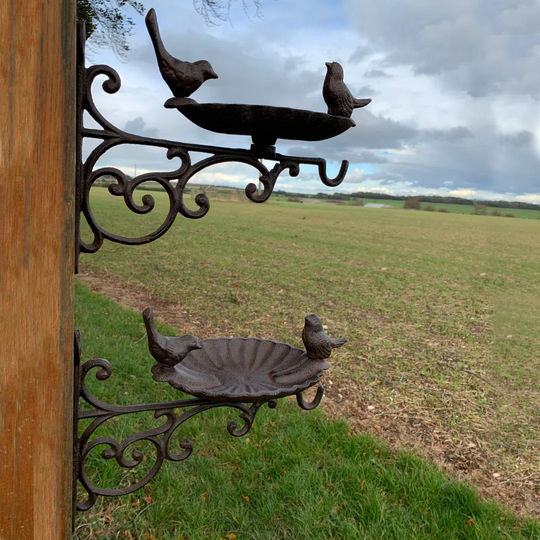 Hermod Cast Iron Wall Mounted Decorative Bird Feeder