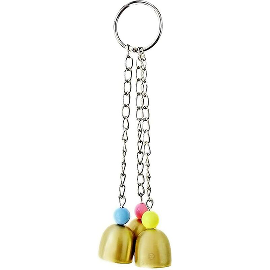 Parrot Bell Toy, Galvanized 3 Steel Bells for Cockatiels, Conures, Chicken, Duck & Lovebirds, Jingle Sound